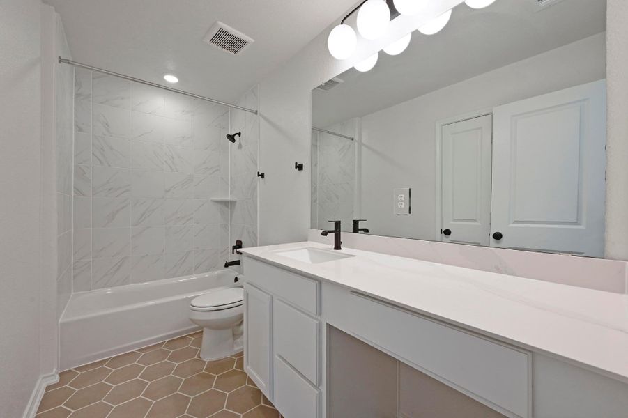 Furnished interior view inside a new home in Creekside at Estancia, Austin (Image 6). Furnished interior view inside a new home in Creekside at Estancia, Austin (Image 6).