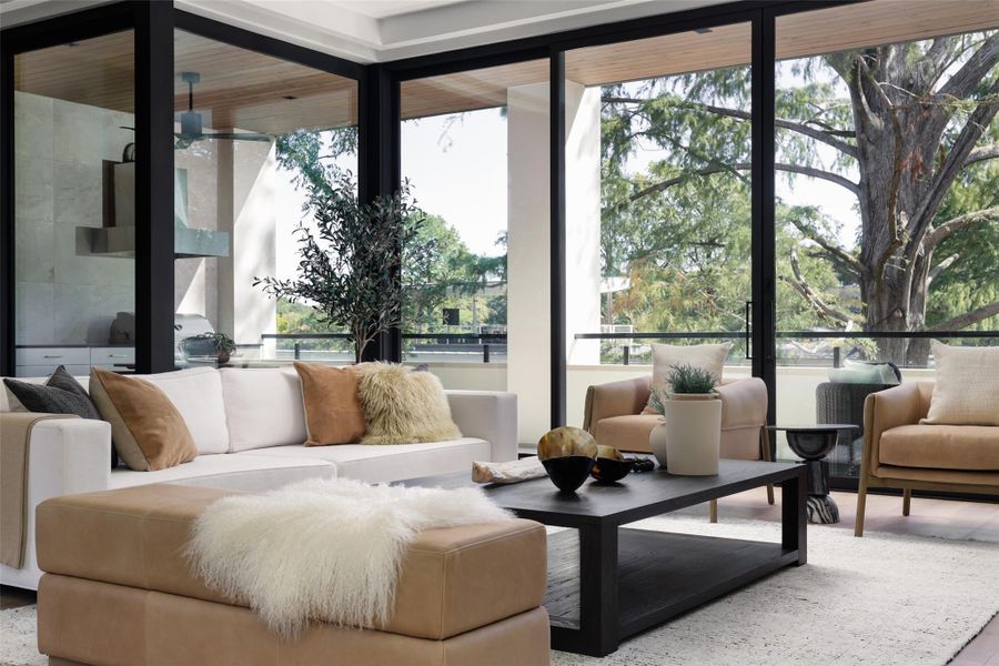 Indoor and outdoor living overlooking the West Harbour Marina