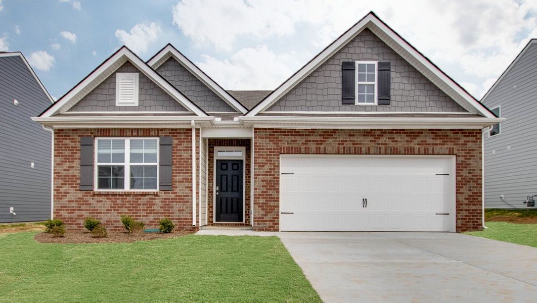 Front exterior of a new home in The Parks, White House, TN, highlighting curb appeal (Image 1). Front exterior of a new home in The Parks, White House, TN, highlighting curb appeal (Image 1).