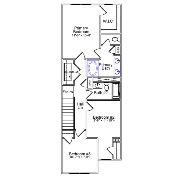 2D floor plan layout of this home in Renaissance at White Oak, Garner, NC (Image 3).