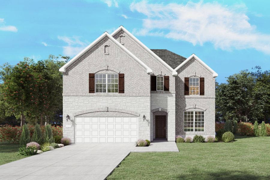 Front exterior of a new home in Whitewing Trails, Princeton, TX, highlighting curb appeal (Image 1). Front exterior of a new home in Whitewing Trails, Princeton, TX, highlighting curb appeal (Image 1).