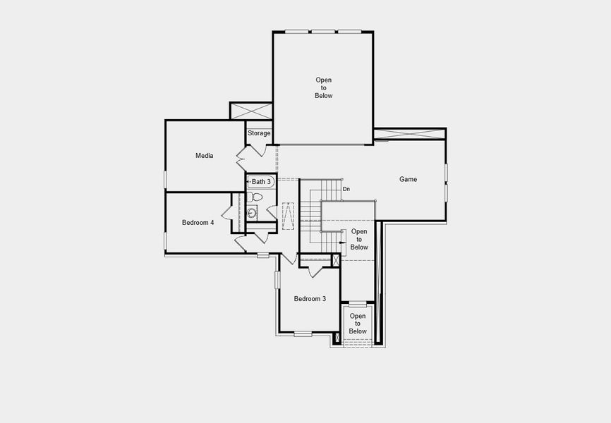 2D floor plan layout for the McNeil by Taylor Morrison in Silverleaf 60s, Cedar Creek, TX (Image 4).