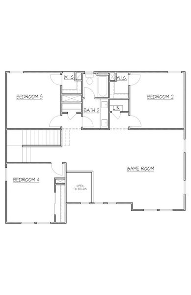 2D floor plan layout for the 2739 by Texas Homes in The Woodlands, Mico, TX (Image 4).