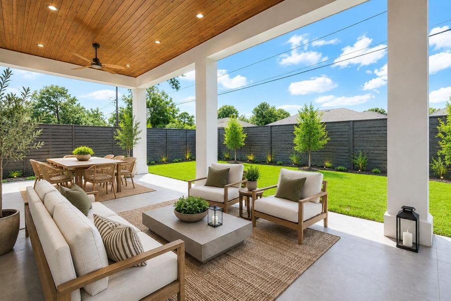 VIRTUALLY STAGED outdoor covered patio. VIRTUALLY STAGED outdoor covered patio.
