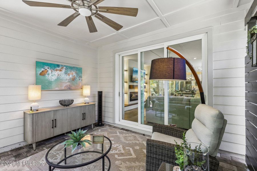 Exterior details and patio area of a home in Del Webb Nocatee, Ponte Vedra (Image 24).