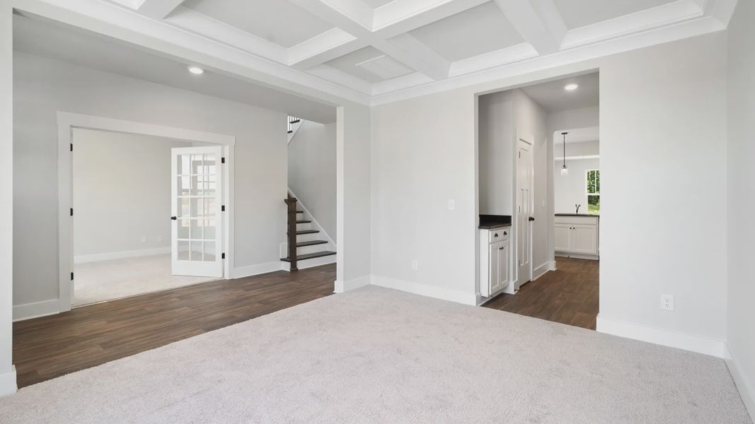 Representative furnished interior of a home built from the Stonefield - Finished Basement by DRB Homes in Pinebrook, Woodruff (Image 10).