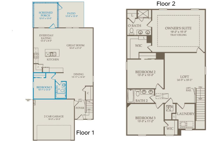 2D floor plan layout of this home in Exchange at 401, Raleigh, NC (Image 5). 2D floor plan layout of this home in Exchange at 401, Raleigh, NC (Image 5).