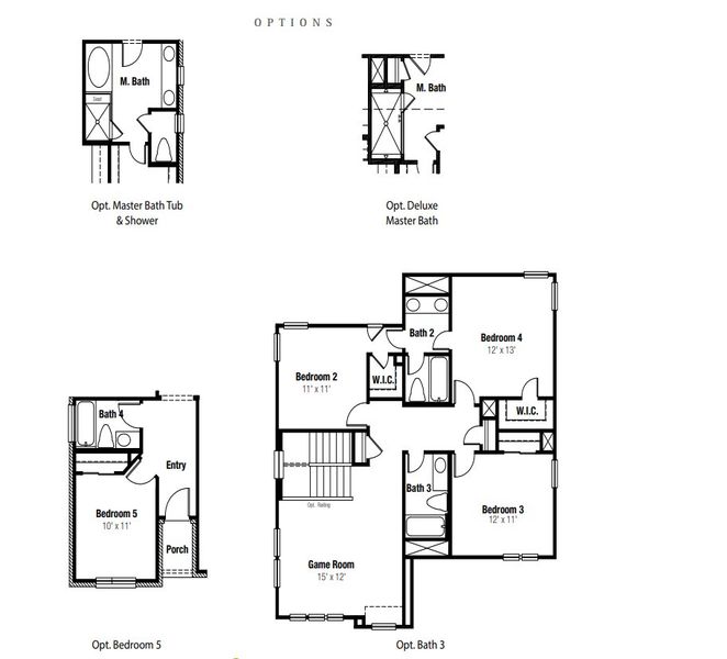 2D floor plan layout for the Pleasanton by Scott Felder Homes in The Crossvine, Schertz, TX (Image 3).