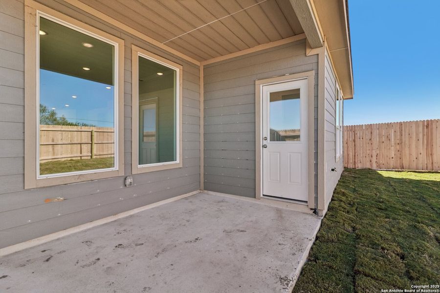 Exterior details and patio area of a home in Summerlin: Eventide Collection, San Antonio (Image 30).