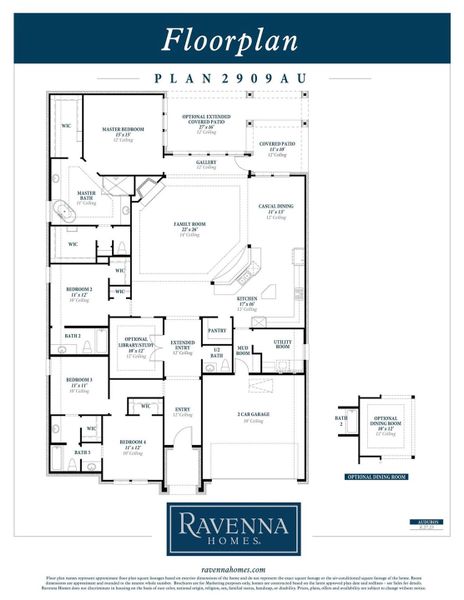 2D floor plan layout of this home in Audubon 60', Magnolia, TX (Image 4).