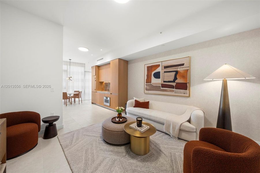 Furnished interior view inside a new home in , Miami Beach (Image 5).
