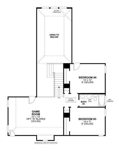2D floor plan layout of this home in Lily Creek at Sutton Fields, Aubrey, TX (Image 2).