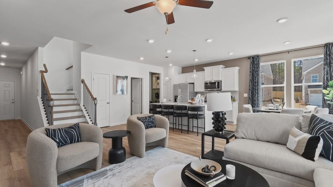 Furnished interior view inside a new home in Bowers Farm Townhomes, McDonough (Image 13). Furnished interior view inside a new home in Bowers Farm Townhomes, McDonough (Image 13).