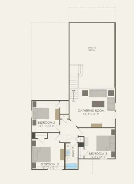 Pulte Homes, Hamilton floor plan second level
