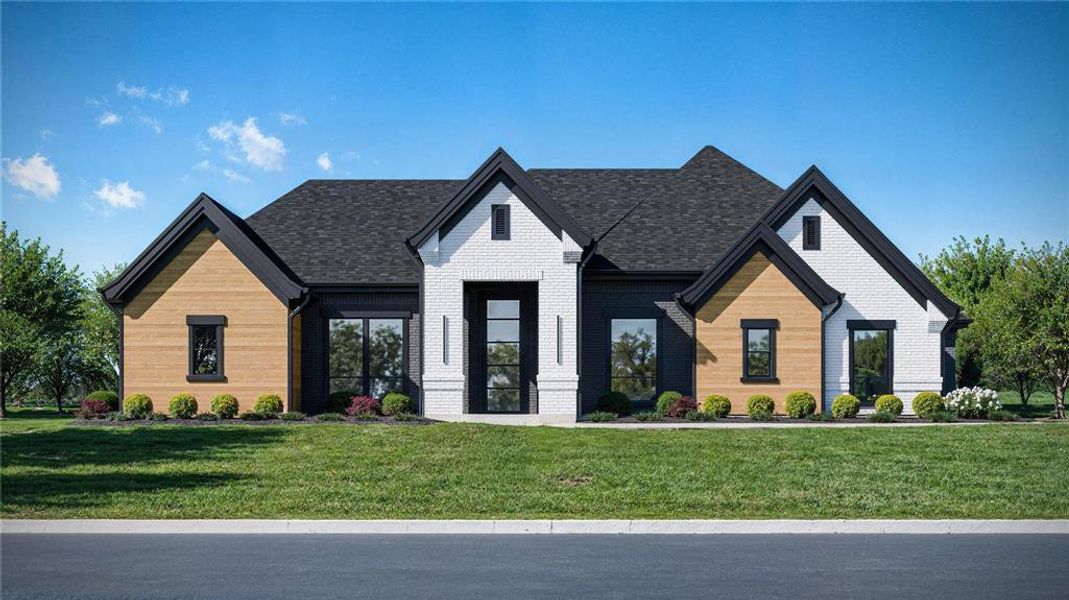 Front exterior of a new home in , Grandview, TX, highlighting curb appeal (Image 1). Front exterior of a new home in , Grandview, TX, highlighting curb appeal (Image 1).
