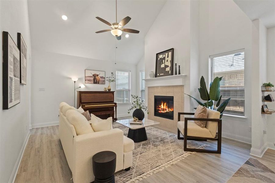 Furnished interior view inside a new home in Mustang Lakes 74', Celina (Image 33).
