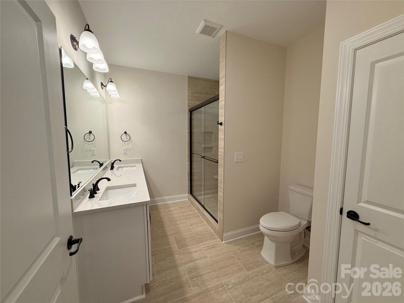 The primary bath includes a linen closet,...