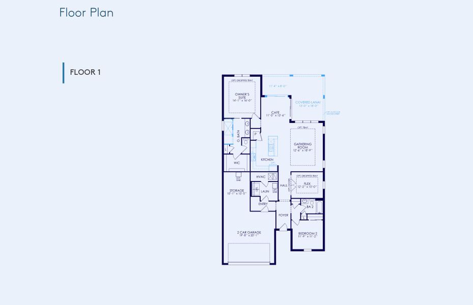 2D floor plan layout of this home in Explore North River Ranch, Parrish, FL (Image 4).