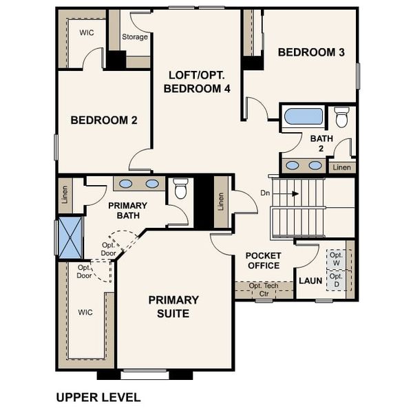 2D floor plan layout for the Lanner by Century Communities in Montaña Vista, Buckeye, AZ (Image 4).