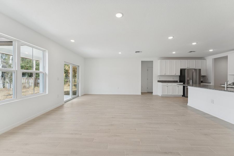Kitchen, Great Room and Dining Area