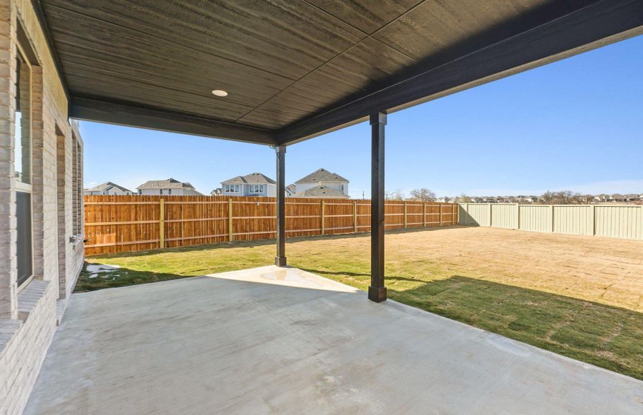 Exterior details and patio area of a home in Santa Rita Ranch, Liberty Hill (Image 3).