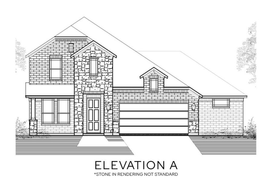 Representative rendering of the exterior for the The Monticello by Lillian Custom Homes (Image 3).