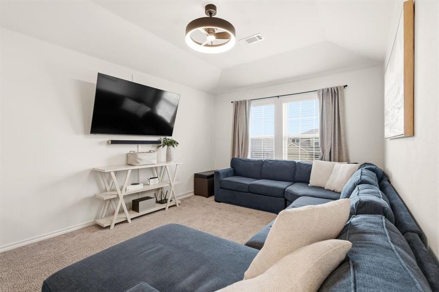 Filled with natural light, creating a bright and comfortable spot to relax, unwind, or gather—perfectly complementing the flexibility of a game room or additional lounge area Filled with natural light, creating a bright and comfortable spot to relax, unwind, or gather—perfectly complementing the flexibility of a game room or additional lounge area