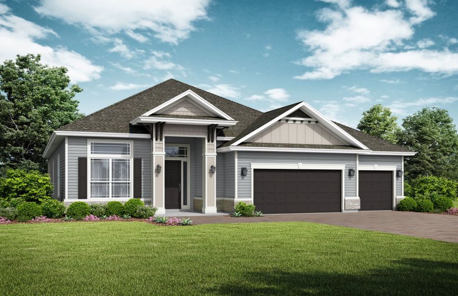 Representative exterior photo of a completed home built from the Morningside by SEDA New Homes in Edwards Creek Estates, Jacksonville, FL (Image 4). Representative exterior photo of a completed home built from the Morningside by SEDA New Homes in Edwards Creek Estates, Jacksonville, FL (Image 4).