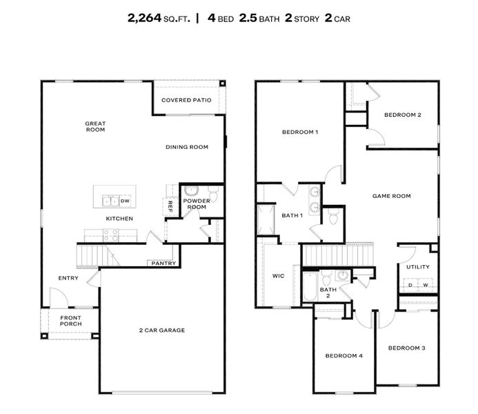2D floor plan layout of this home in Hanson Ridge, Vail, AZ (Image 2).