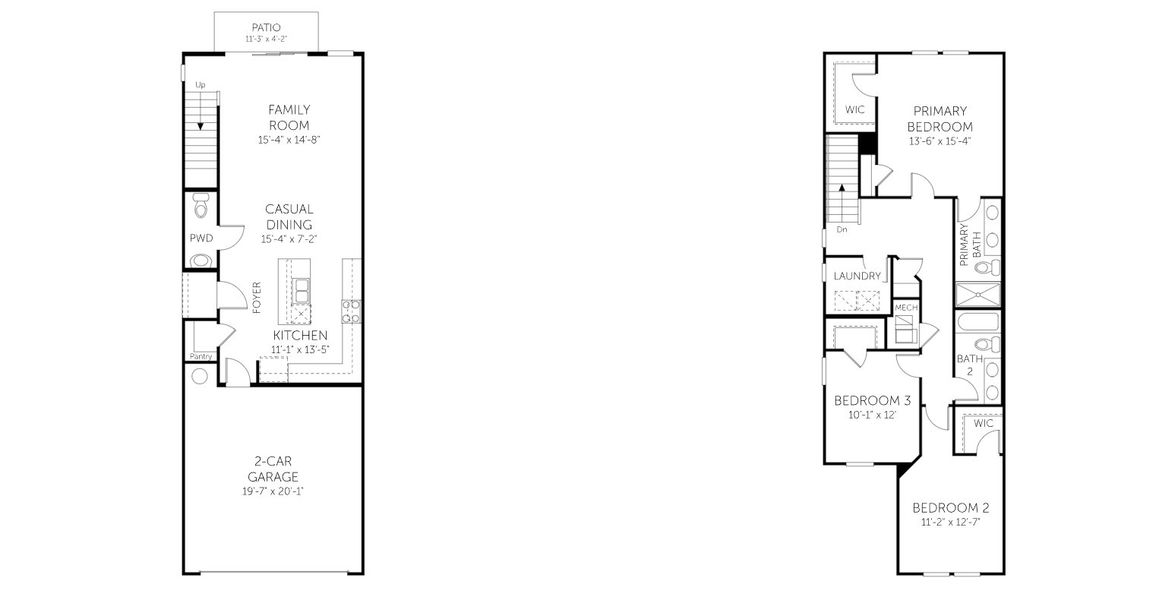 2D floor plan layout for the Dahlia - 18116 by Dream Finders Homes in Ellis Cove, Jacksonville, FL (Image 3). 2D floor plan layout for the Dahlia - 18116 by Dream Finders Homes in Ellis Cove, Jacksonville, FL (Image 3).