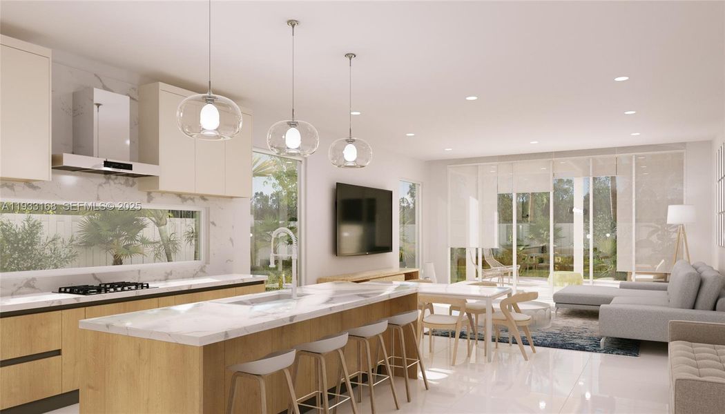 Furnished interior view inside a new home in , Fort Lauderdale (Image 4).