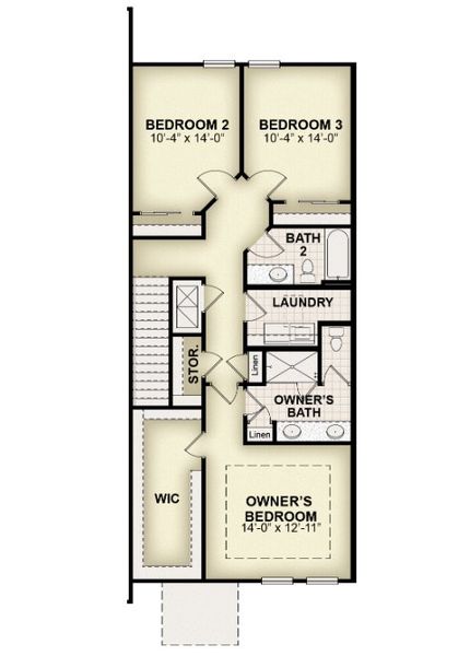 2D floor plan layout of this home in Whaley Grove Townhomes, St. Cloud, FL (Image 4).