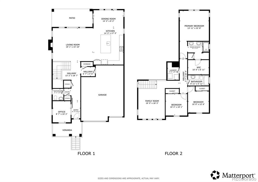 2D floor plan layout of this home in The Aurora Highlands, Aurora, CO (Image 5).