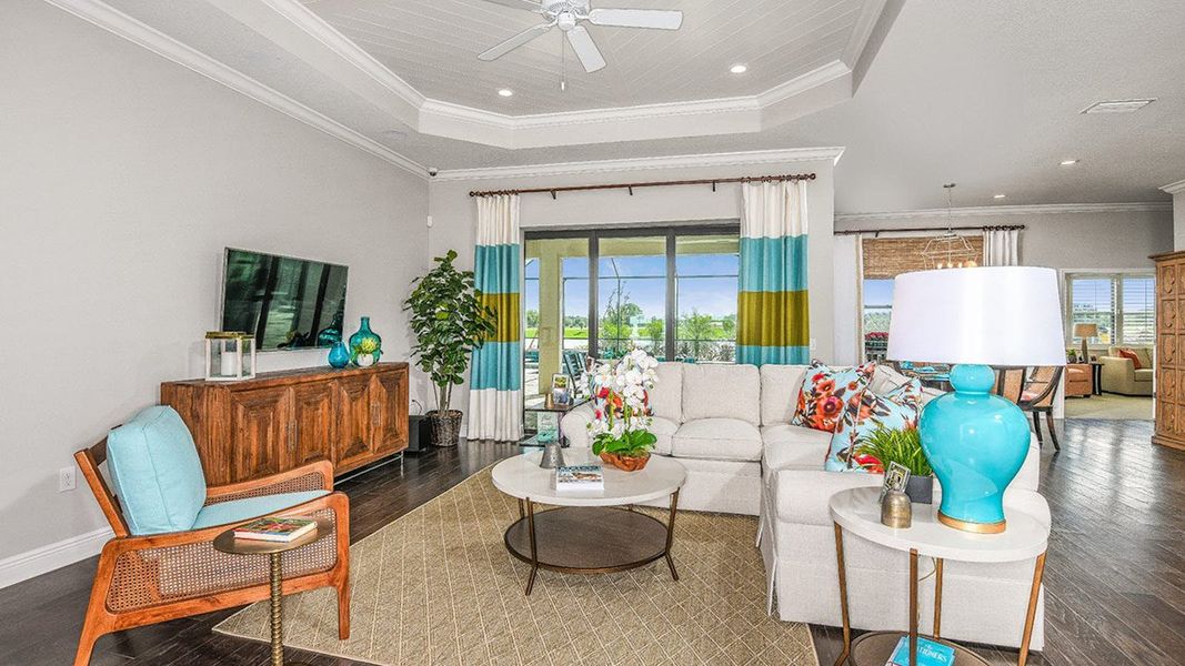 Furnished interior view inside a new home in Canoe Creek Real Estate and Homes for Sale in Parrish, FL - Neal Communities, Parrish (Image 6). Furnished interior view inside a new home in Canoe Creek Real Estate and Homes for Sale in Parrish, FL - Neal Communities, Parrish (Image 6).
