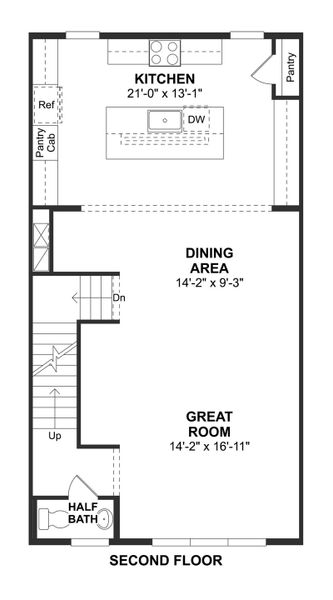 2D floor plan layout for the Westerly Int by K. Hovnanian® Homes in Vdara, Orlando, FL (Image 4). 2D floor plan layout for the Westerly Int by K. Hovnanian® Homes in Vdara, Orlando, FL (Image 4).