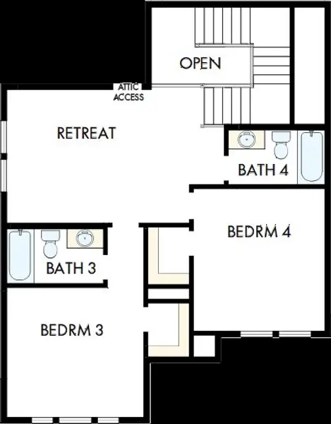 2D floor plan layout of this home in Windsong - Legacy Series, Boerne, TX (Image 3).