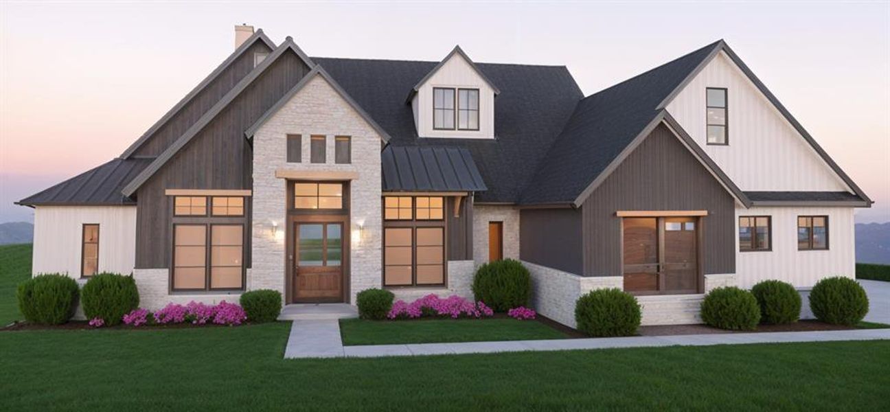 Front exterior of a new home in , Caddo Mills, TX, highlighting curb appeal (Image 1). Front exterior of a new home in , Caddo Mills, TX, highlighting curb appeal (Image 1).