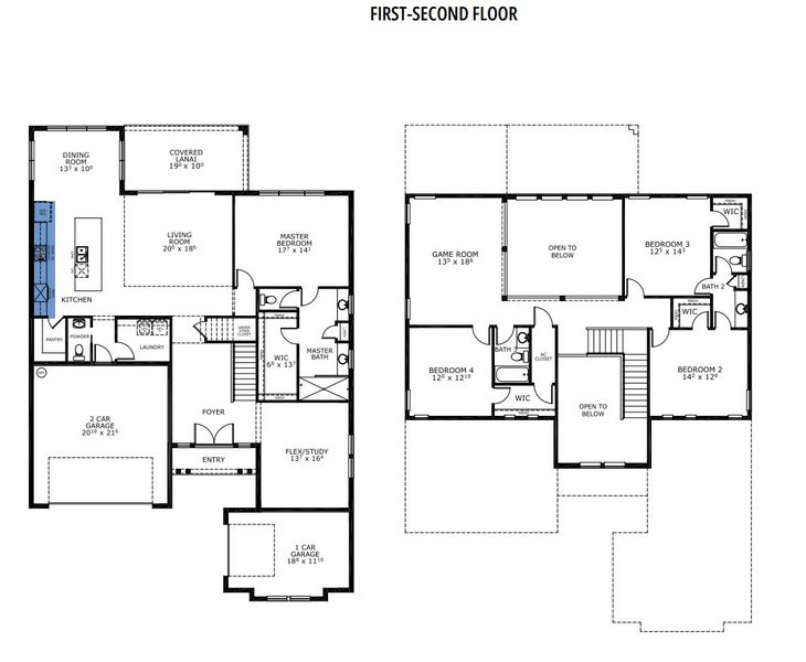 2D floor plan layout for the Brooklyn - Elite Series | 60' Wide Lots by ICI Homes in Woodhaven, Port Orange, FL (Image 3).