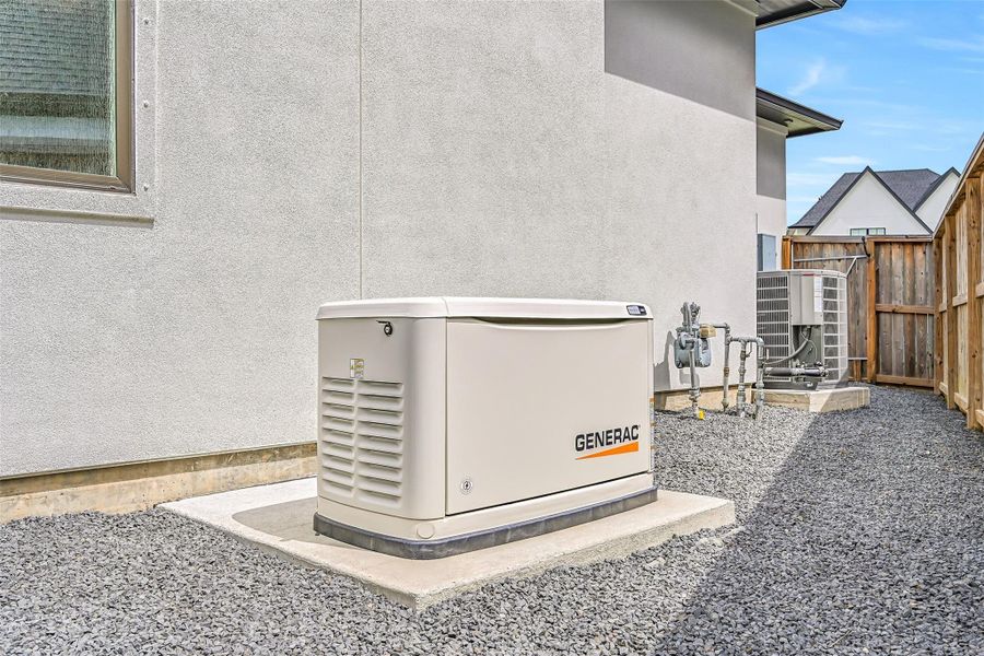 Added peace of mind comes from a Generac whole-home standby generator, providing automatic backup power and another valuable upgrade to this thoughtfully equipped property.