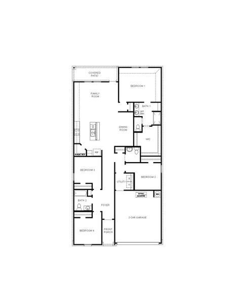 2D floor plan layout for the Harris by D.R. Horton in Saratoga Crossing, Corpus Christi, TX (Image 2). 2D floor plan layout for the Harris by D.R. Horton in Saratoga Crossing, Corpus Christi, TX (Image 2).