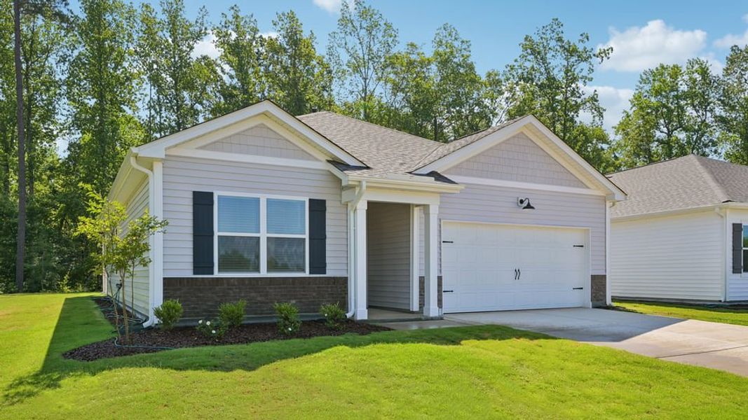 Representative exterior photo of a completed home built from the Aria by D.R. Horton in The Villas at Laurel Oaks, Sanford, NC (Image 1). Representative exterior photo of a completed home built from the Aria by D.R. Horton in The Villas at Laurel Oaks, Sanford, NC (Image 1).