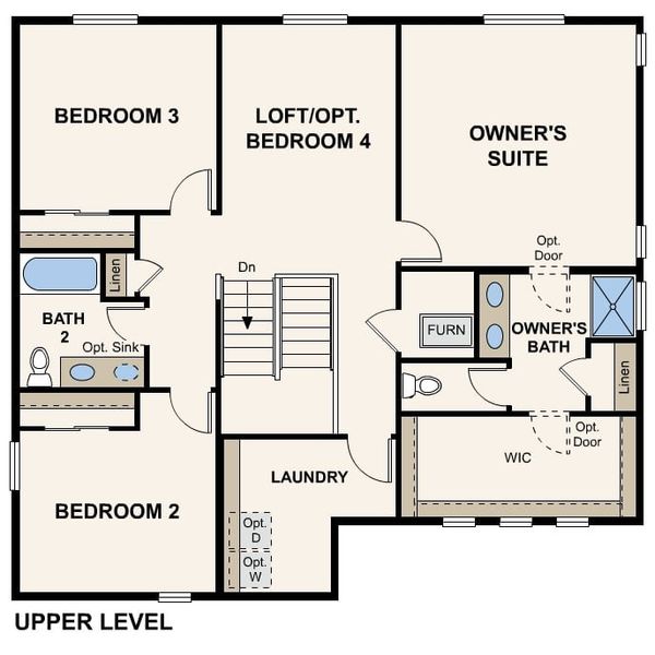 2D floor plan layout of this home in Prairie Song, Windsor, CO (Image 4).