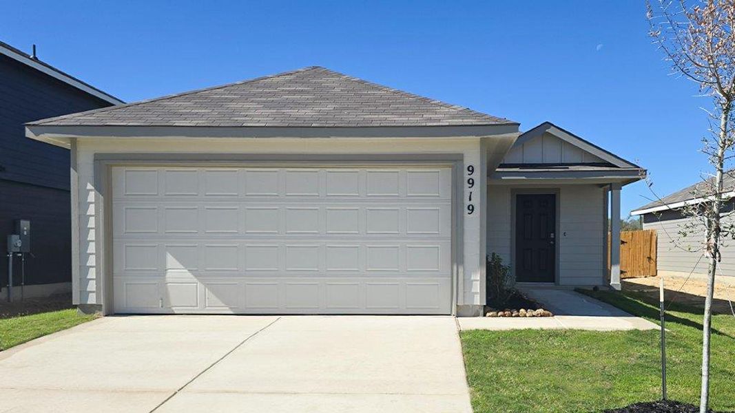 Front exterior of a new home in Lucero, San Antonio, TX, highlighting curb appeal (Image 1). Front exterior of a new home in Lucero, San Antonio, TX, highlighting curb appeal (Image 1).