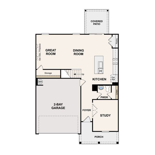 2D floor plan layout of this home in Barton Hills, Spring Hill, TN (Image 2).