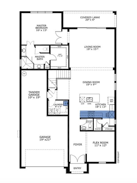 2D floor plan layout for the Santa Maria - Classic Series | 50' Wide Lots by ICI Homes in Mosaic, Daytona Beach, FL (Image 4). 2D floor plan layout for the Santa Maria - Classic Series | 50' Wide Lots by ICI Homes in Mosaic, Daytona Beach, FL (Image 4).