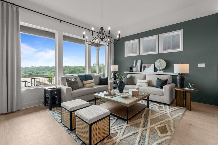 Furnished interior view inside a new home in Centero at Stone Oak, San Antonio (Image 4).