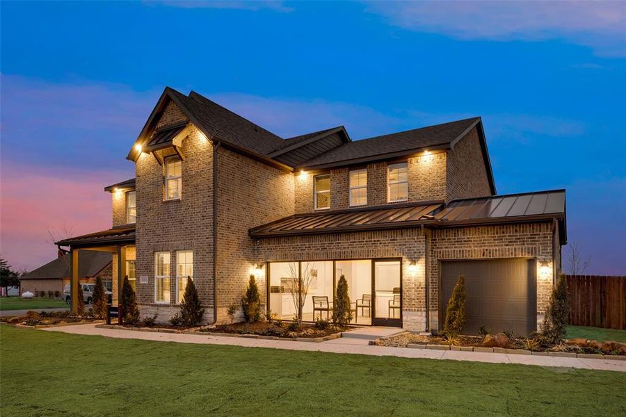 Front exterior of a new home in Aero Vista, Caddo Mills, TX, highlighting curb appeal (Image 21). Front exterior of a new home in Aero Vista, Caddo Mills, TX, highlighting curb appeal (Image 21).