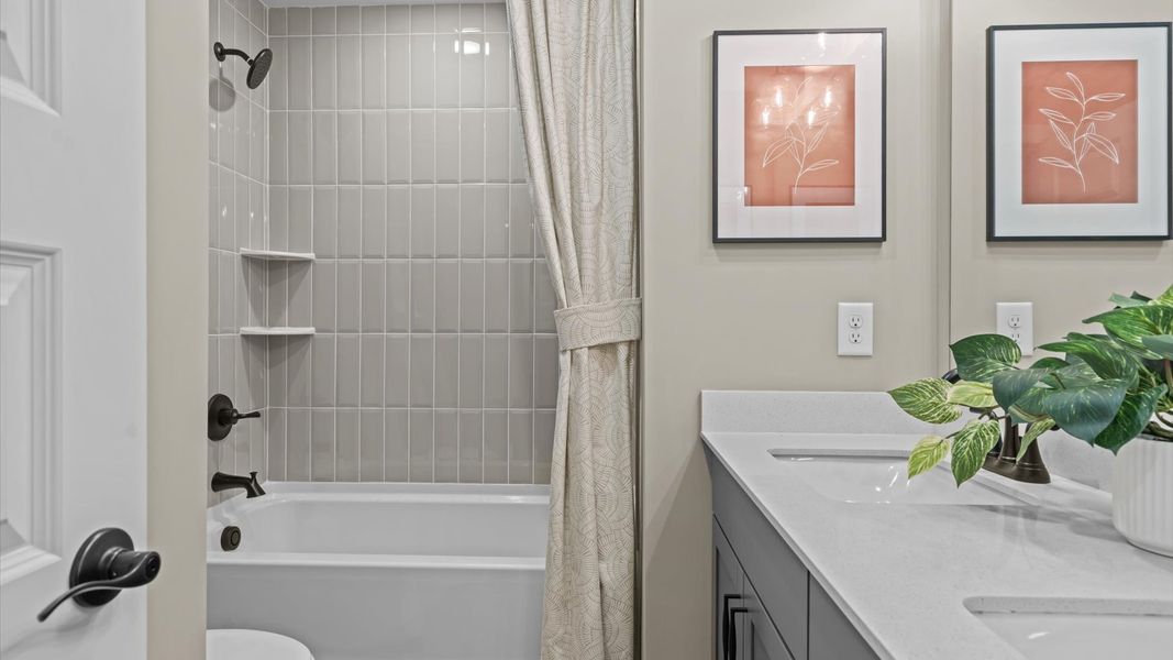 Representative furnished interior of a home built from the Litchfield by DRB Homes in North First Street Townes, Mebane (Image 27).