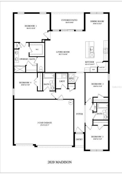 2D floor plan layout of this home in Burnt Store Village, Punta Gorda, FL (Image 4).