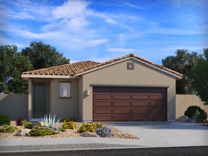 Front exterior of a home in the Las Patrias at Star Valley Phase III - Signature Series community, located in Tucson, AZ (Image 9).